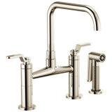 Litze® Bridge Faucet with Square Spout and Side Sprayer