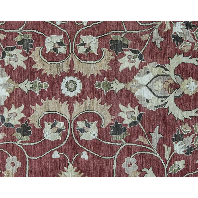 Wool Oriental Area Rug in Rust/Ivory