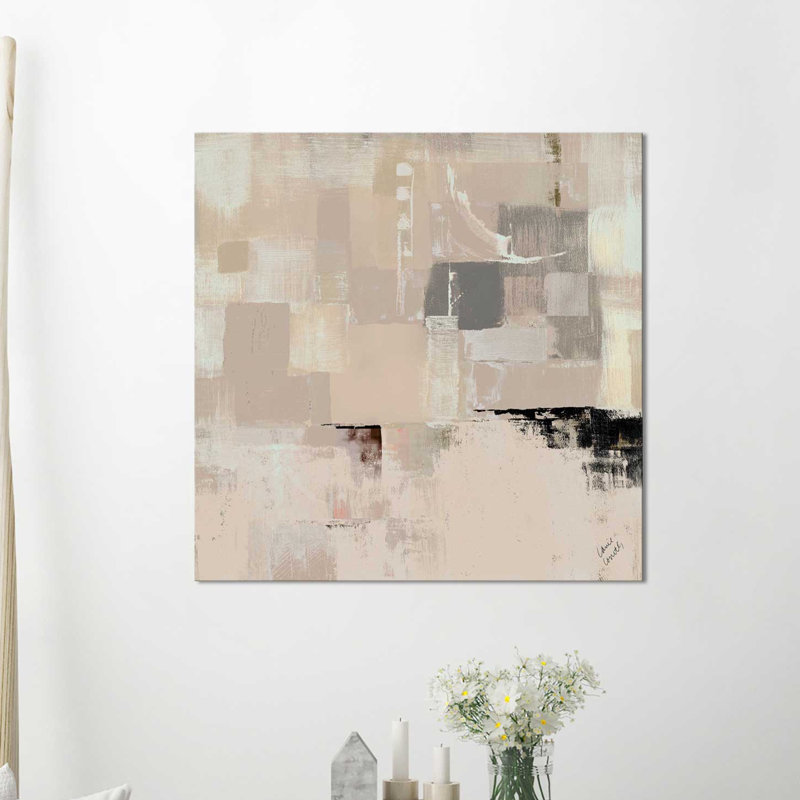 «Cream Voluminous II», reproduction de peinture acrylique, H 18 po x l 18 po x P 1 po, Toile tendue