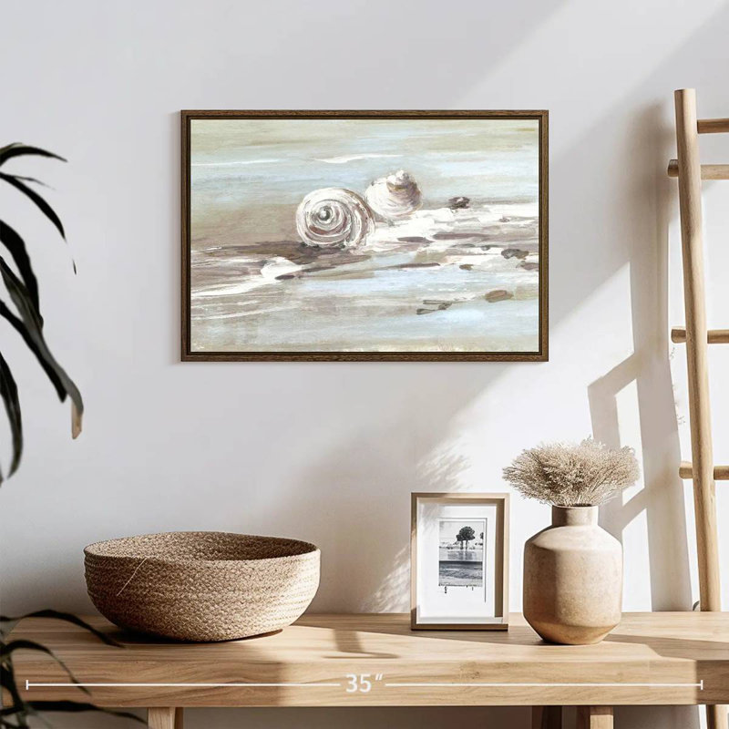 Lavé à terre II, 19 po x 13 po, Cadre flottant noyer