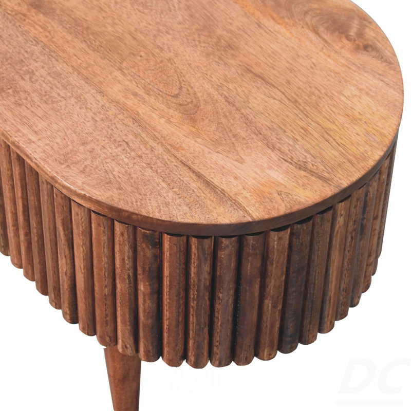 Table basse en bois massif miel caramel Mokka, pieds nordiques, brun, table
