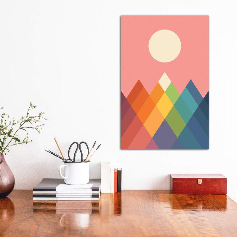 «Rainbow Peak» par Andy Westface - impression d'art graphique, Toile tendue, Pas de tapis, H 18 po x l 12 po x 1,5 po