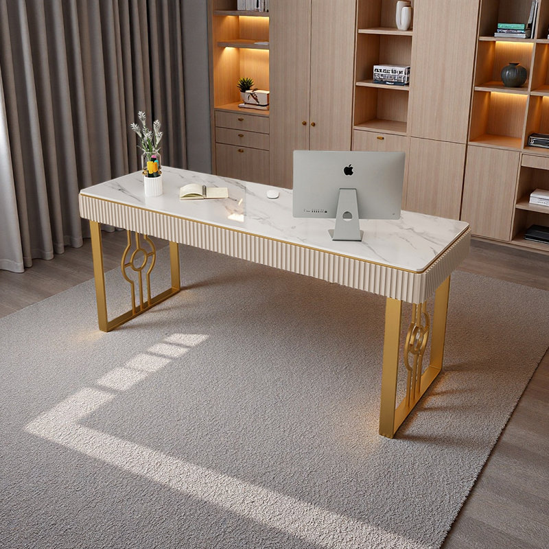 Bureau élégant de style français, H 29,52 po x l 62,99 po x P 23,62 po
