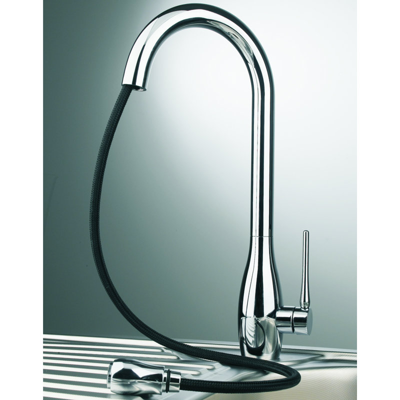 Robinet de cuisine à poignée simple Salina, Chrome