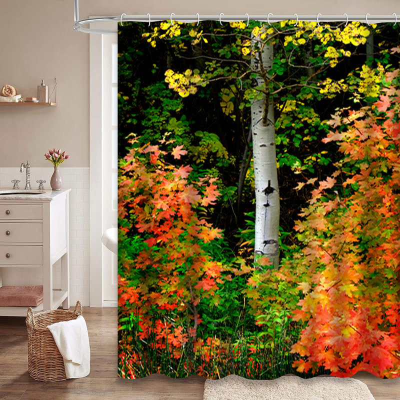Rideau de douche Autumn Birch Tree, L 72 po x l 84 po