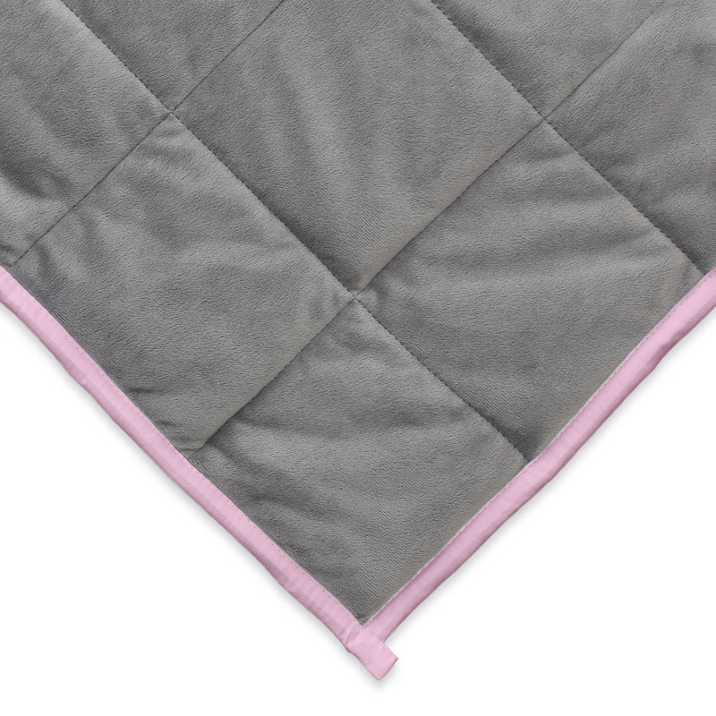 Ella Jayne 12lb Grey and Pink Reversible Weighted Blanket