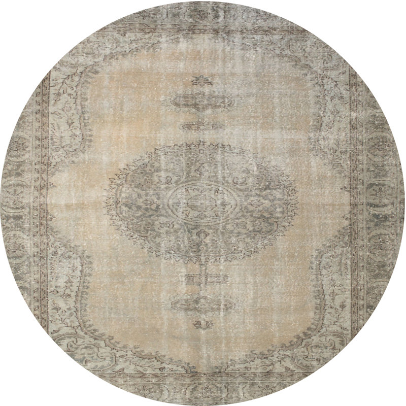 Tapis contemporain gris, Rond 4 pi