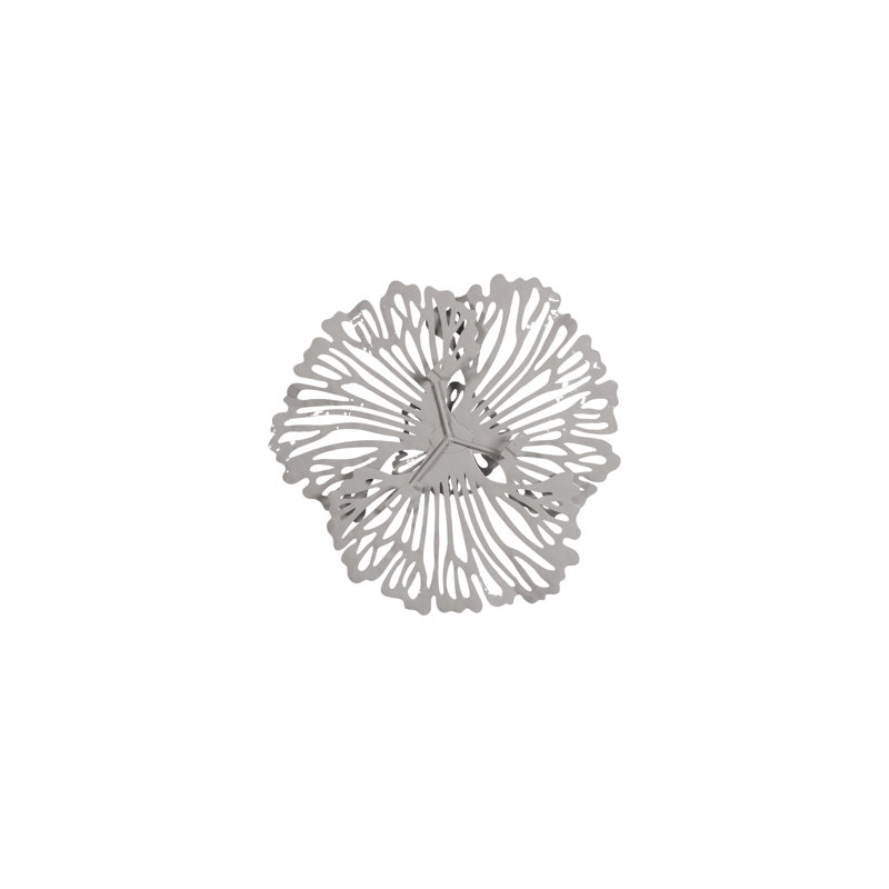 Extra Small Gray Metal Floral Wall Art
