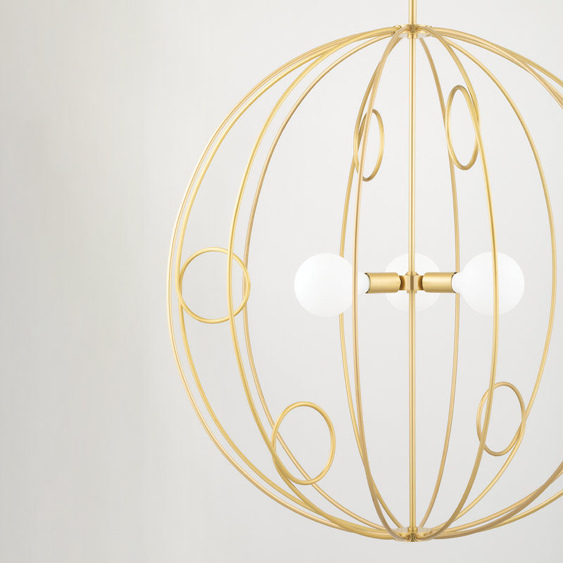 Alanis 41" Aged Brass LED Globe Pendant Light