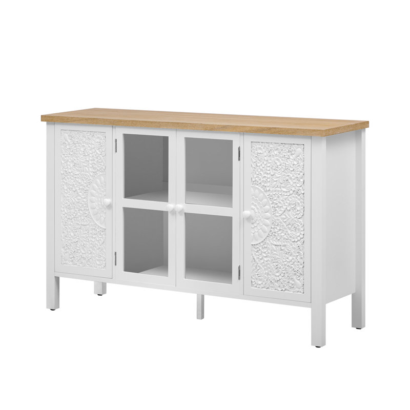 Meuble télé moderne moderne en MDF avec rangement, design rétro élégant pour le salon