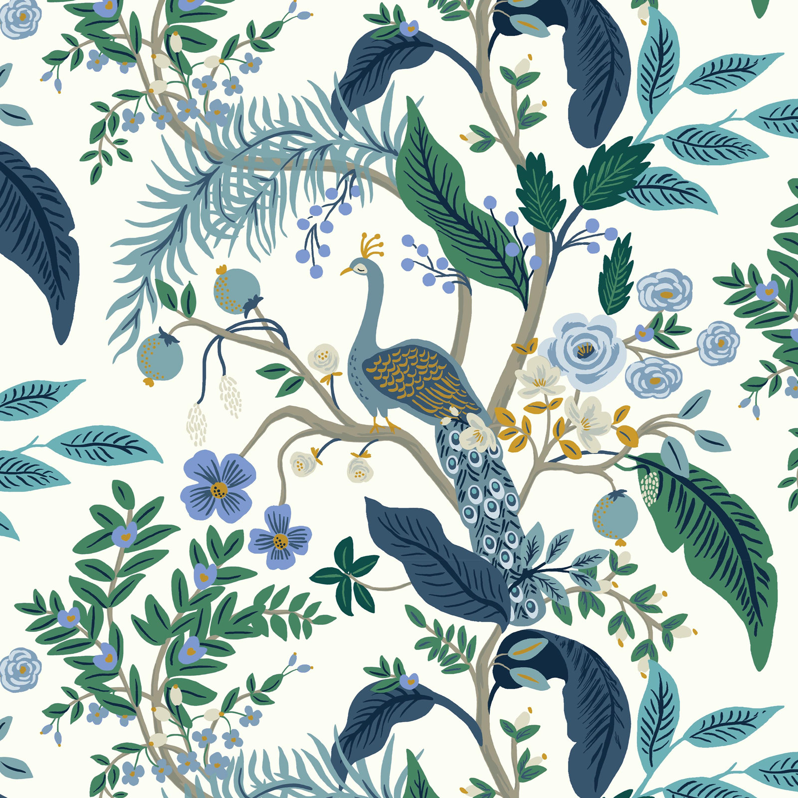 Hampton Bed, King, Peacock Blue & White