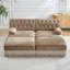Canapé en velours courbé avec 2 repose-pieds 76,66 po Chesterfield-740742968