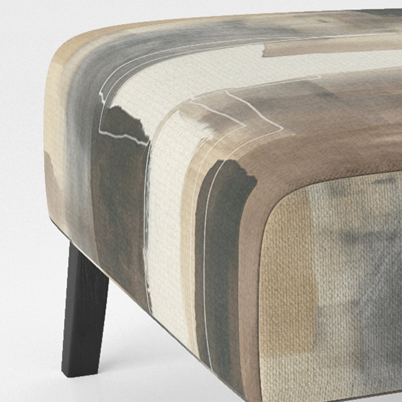 Glam Dancing Shape I - Upholstered Modern Accent Slipper Chair, Orange/Brown Polyester Blend