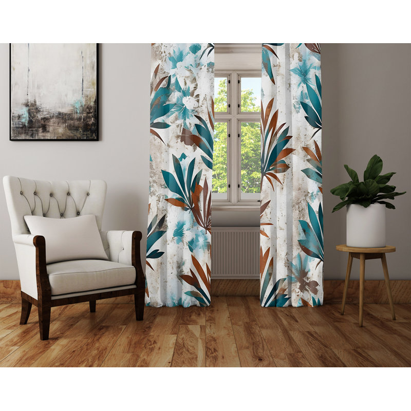 Paire de rideaux semi-transparents en polyester Nantasket, L 40 po x L 82 po