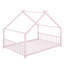 Lit de plancher avec toit pour filles, cadre de lit en métal avec tête et pied de lit-1127724371-1127724372