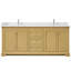 Meuble-lavabo double 80 po Avery en noyer foncé, comptoir en quartz blanc, lavabos carrés encastrés (1 trou), garniture noir mat-80203489-115283373-134393740