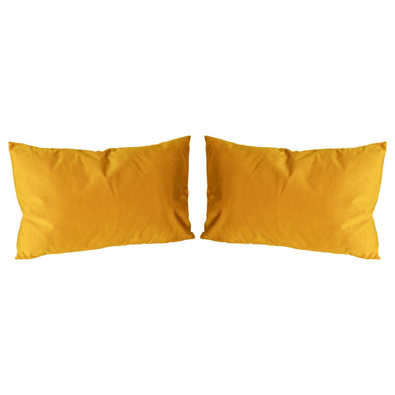 Rectangular Lumbar Cushion with Filling, Yellow