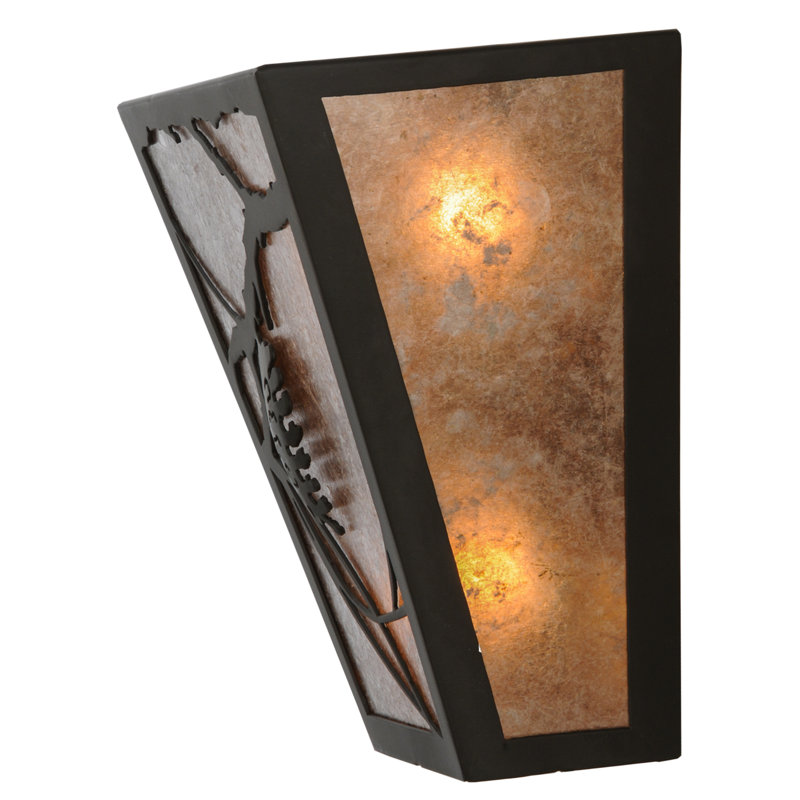 2 - Light Flush Mounted Sconce, Mahogany Bronze