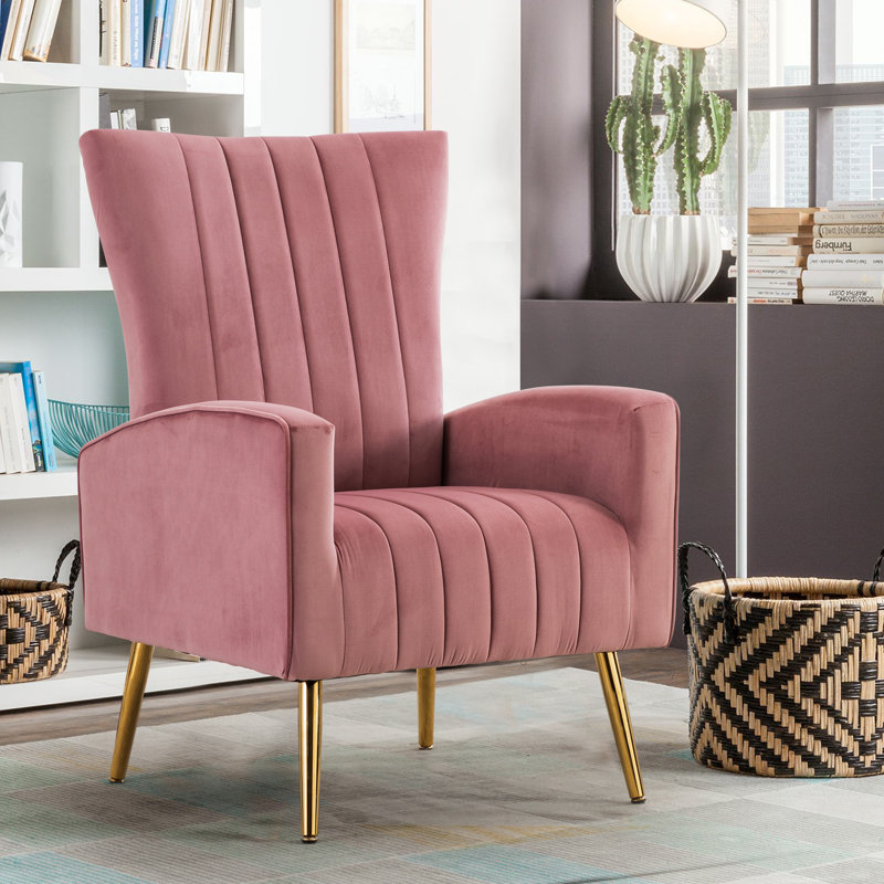 Fauteuil Edelgard, Tissu rose