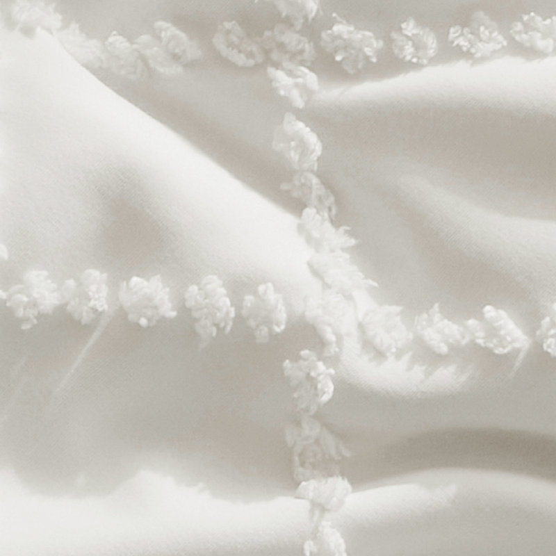 Ensemble d'édredon touffeté toutes saisons (ensemble de 3), Blanc, Édredon surdimensionné pour grand lit et 2 taies