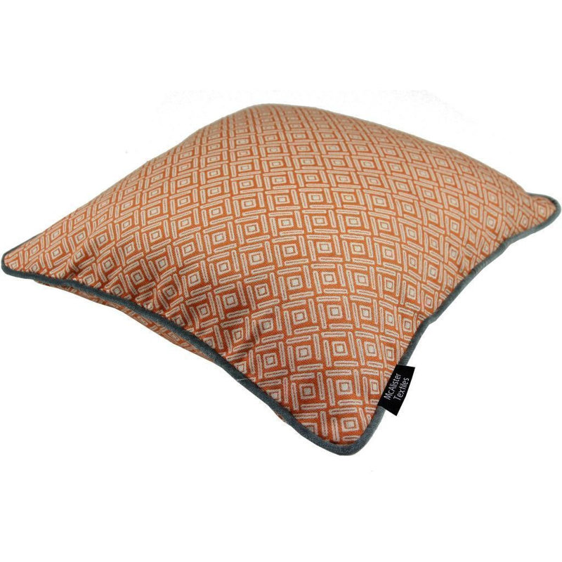 Hudepohl Geometric Square Cushion Cover, 43 x 43cm, Orange