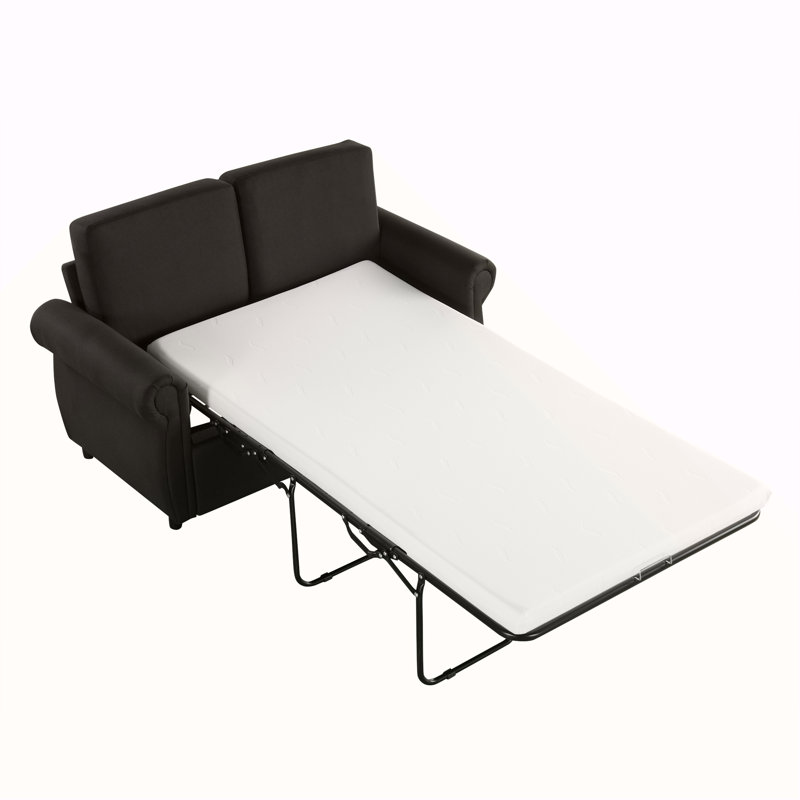 57.9" Orisfur Pull Out Sofa Bed  Loveseat Sleeper With Twin Size Memory Mattress With Two USB Ports For Living Room Spaces