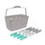  Plastic Peg Basket, Grey with 100 Strong Hold Plastic Pegs, Aqua