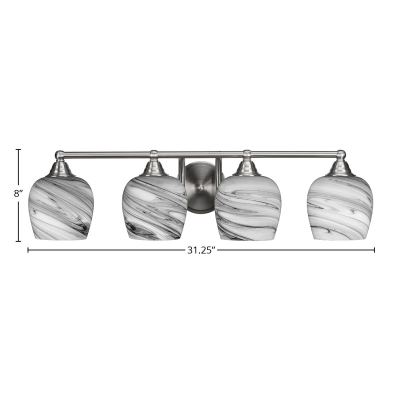 Michell 4-Light Bath Bar, Brushed Nickel