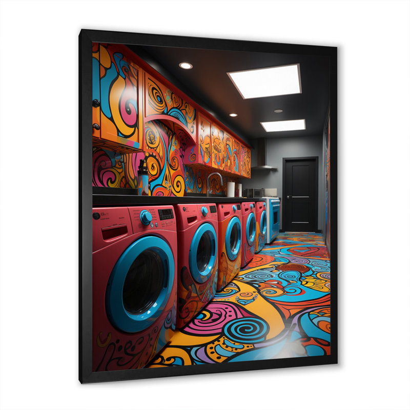 Blanchisserie, impression artistique sur toile II, H 20 po x l 12 po x P 1 po, Cadre photo noir