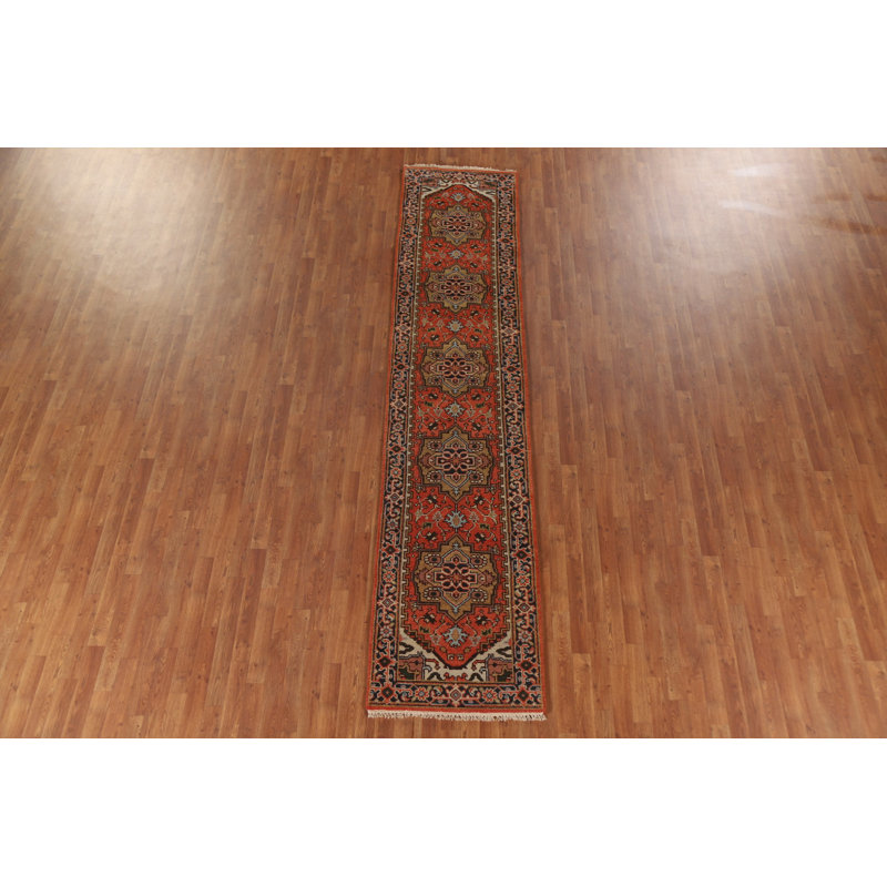 Tapis de couloir indien orange 3x12