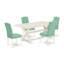 L'ensemble 6 pièces de table et chaises de cuisine contient une table rectangulaire en bois et 4 chaises Parson en simili cuir avec banc, multicolore-1952911940-1952911943