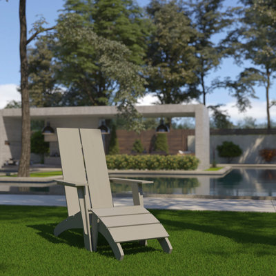 Chaise Adirondack moderne à 2 lattes avec repose-pieds Balasi
