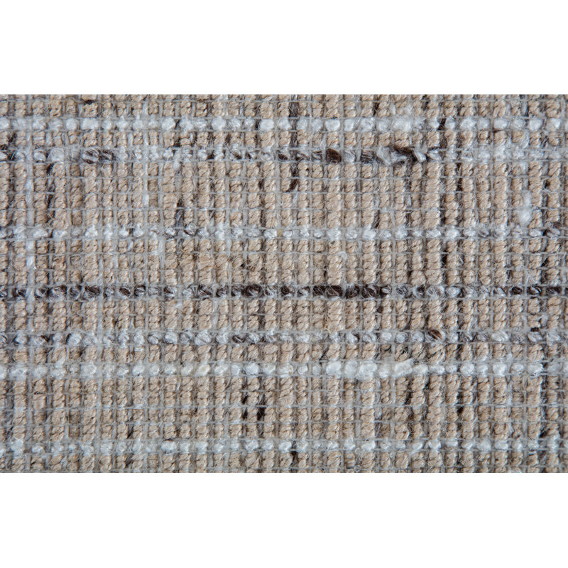 Tapis ivoire tissé à plat à la main Niels, Rectangle 8 pi x 10 pi