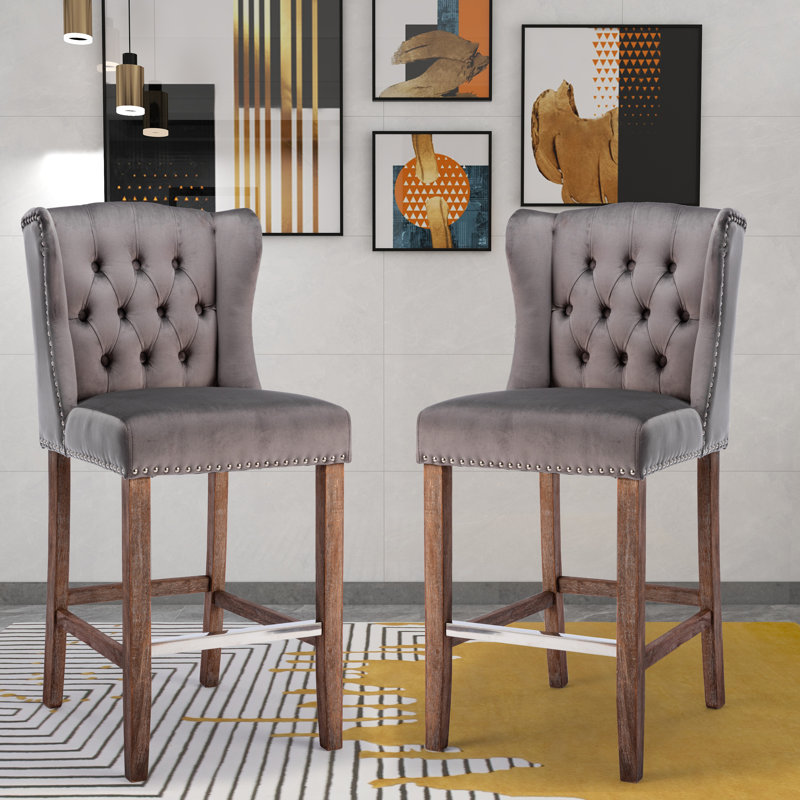 Tabouret de bar 27,1 po, gris