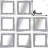 Square Silver Diamond Glass Mirror