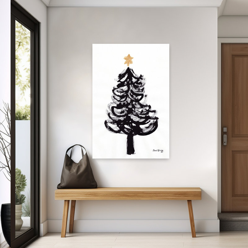 Contemporary Art Abstract Contemporary Christmas Tree Wall Art by Janel Bragg - Wrapped Canvas Print, 152.4 cm H x 101.6 cm W