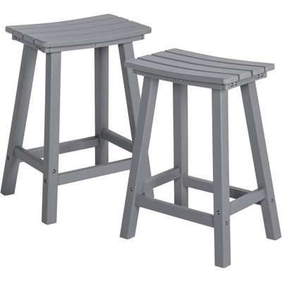 24 Inch Outdoor Bar Stool, Hdpe Bar Chairs With Footrest