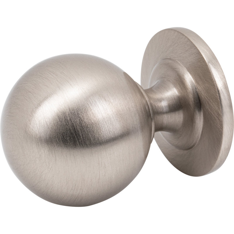 Divina 1 1/8" Diameter Round Smooth Knob, Brushed Satin Nickel