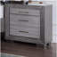 Table de chevet 1pc Table de chevet en bois massif Poignées de bar 3 tiroirs Table de chevet Pieds de support en métal Ports USB