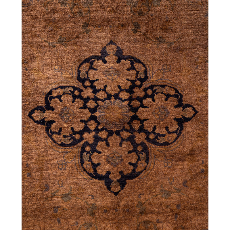 Overdyed Hand-Knotted Wool Modern-Contemporary Brown Area Rug 6' 1" x 8' 9"