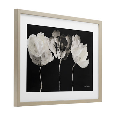 Trio de lumière sur fond noir, reproduction sous verre, design par Lanie Loreth