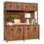 Brun pour le bureau, la salle à manger et la maison - Finition en bois rustique, rangement dissimulé, compatible avec les bureaux assortis, facile à assembler et multifonctionnel
