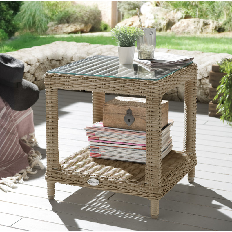 Kinney Rattan Coffee Table, Beige