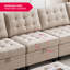 Canapé modulaire modulaire en lin avec repose-pieds-1333989839