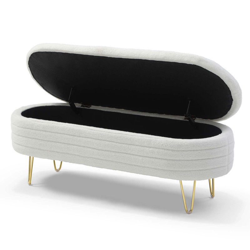 Repose-pieds avec rangement Altalune, Polyester beige
