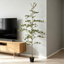 Olivier artificiel noir de 183 cm, faux grand arbre à feuilles vertes dans un pot en plastique noir pour la décoration intérieure et extérieure couverte de la maison ou du bureau-333453321