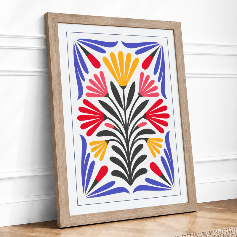 Symmetrical Floral Design Botanical - Print, Oak, A4 - 29.7 x 21.0 cm