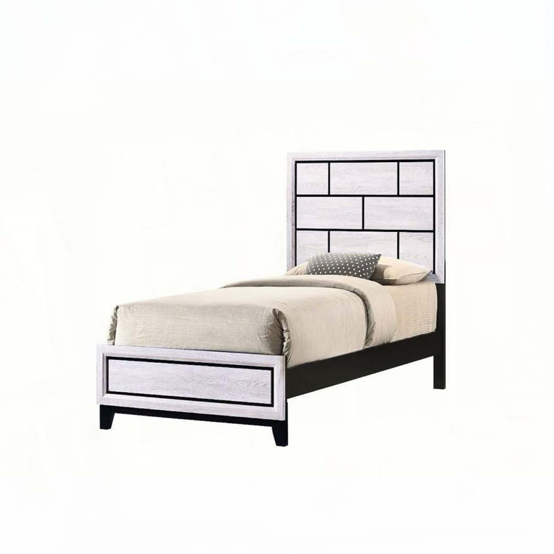 Panel Low-profile Bed, Twin, White