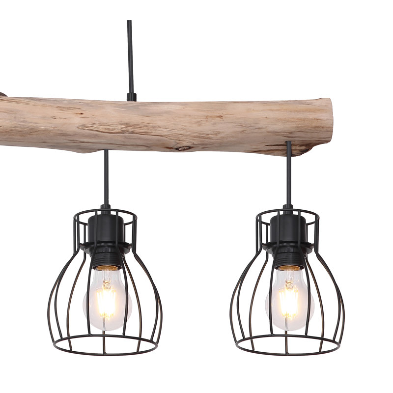 Cherita 4 - Light Black/Natural Kitchen Island Pendant