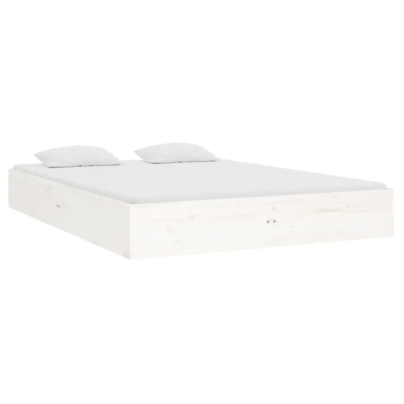 Bed Frame Solid Wood, white, Small Double (4')